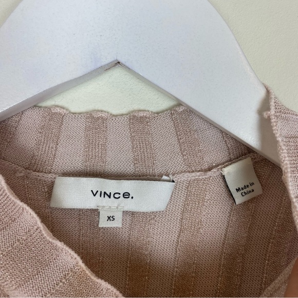 Vince Ribbed Mock Neck Pullover Shirt Sweater in Chiffon - Picture 9 of 14